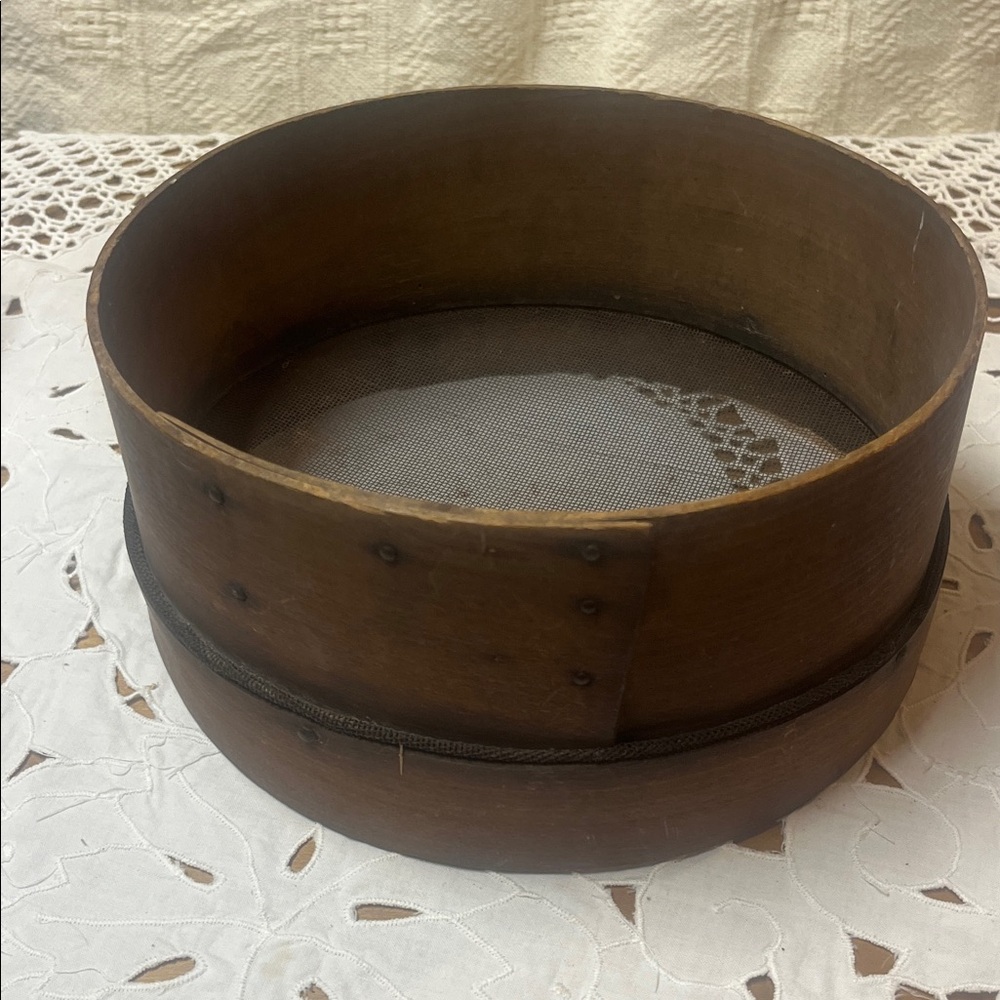 Antique Bentwood Wooden Sieve 10”